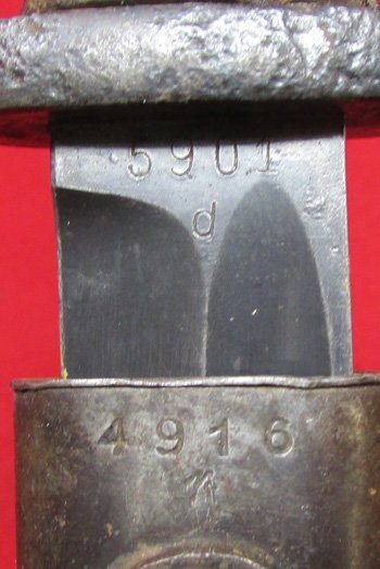 German WWII S84/98 Service Bayonet, Herder Mfg 1938, Mismatch — image 4