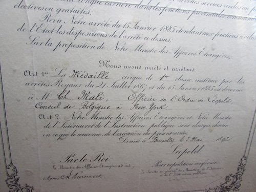 Belgian 1890's Order of Leopold Medals & Document Grouping — image 14