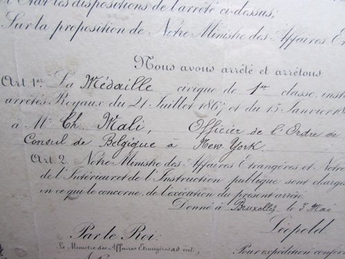 Belgian 1890's Order of Leopold Medals & Document Grouping — image 15