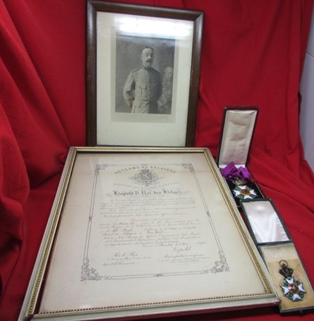 Belgian 1890's Order of Leopold Medals & Document Grouping — image 17