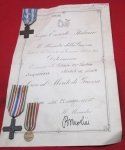 Italian WWI Cross for War Merit & Document, 1935