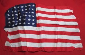 US WWII 48 Star Silk Flag, 11 x 17 Inches