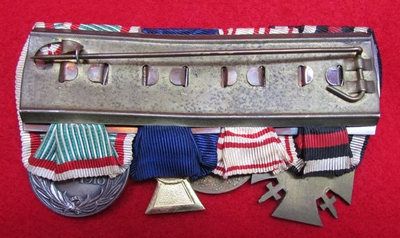 German WWI - WWII 4 Place Medal Bar, Police Long Service — image 4
