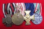 German WWI - WWII 4 Place Medal Bar, Police Long …