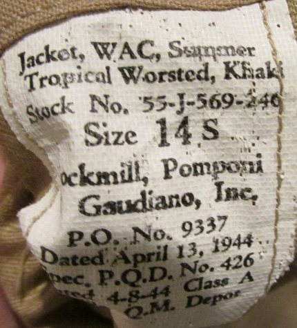 US WWII Woman's Summer Tropical WAC Khaki Uniform Set, Nurse, 7th Service Command — image 7