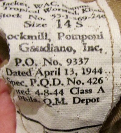 US WWII Woman's Summer Tropical WAC Khaki Uniform Set, Nurse, 7th Service Command — image 8