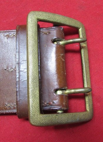 German WWII Heer/NSDAP Brown Leather Officers Belt — image 3