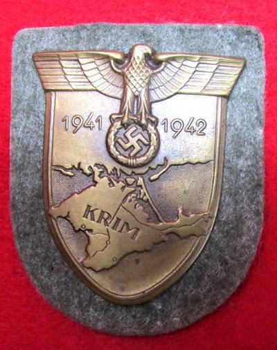 German WWII Krim Shield, Heer, Waffen-SS Wool Backin — image 2