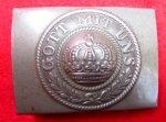 German WWI Steel Buckle, Prussian Motto, Feldgrau Paint
