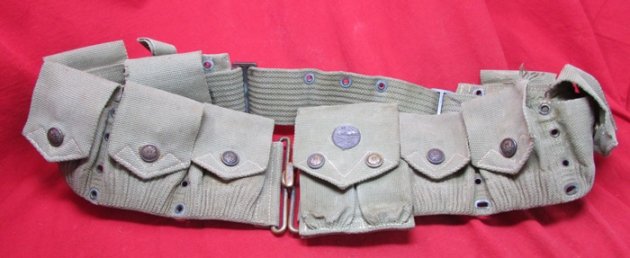 US M1903 10-Pocket Infantry Eagle Snap Cartridge Belt, & Eagle Snap .45 Pistol Magazine Pouch — image 2