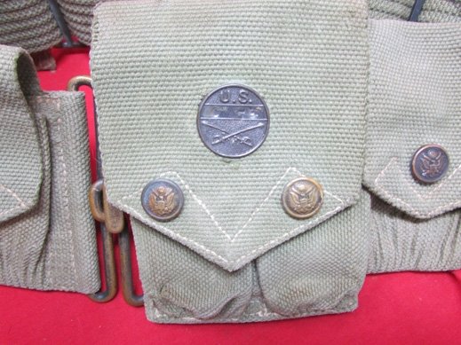 US M1903 10-Pocket Infantry Eagle Snap Cartridge Belt, & Eagle Snap .45 Pistol Magazine Pouch — image 3