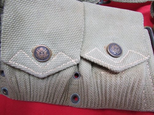 US M1903 10-Pocket Infantry Eagle Snap Cartridge Belt, & Eagle Snap .45 Pistol Magazine Pouch — image 4