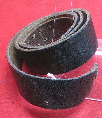 German WWII Wehrmacht/Civil Black Leather Enlisted Belt — image 2