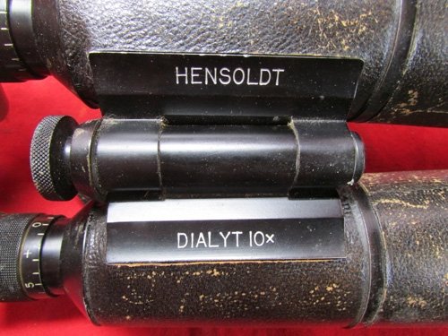 German WWII Binoculars & Case, Hensoldt Dialyt 10x — image 3