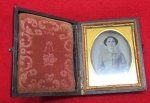 US Civil War Era Cased Ambrotype, Pretty Young Woman