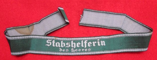 German WWII Heer Stabshelferin Cuff Title — image 2