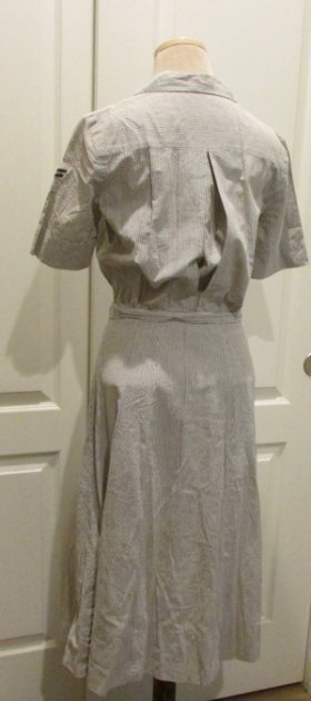 US WWII WAVES Seersucker Belted Dress Identified — image 5