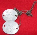 US WWII USNR Woman's Dog Tag Set with Neck Chain