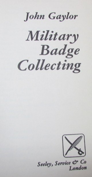 British Book, Military Badge Collector by John Gaylor 1973 — image 3
