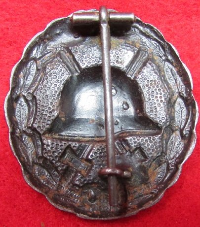German WWI Wound Badge, Black, Hollow Back — image 3
