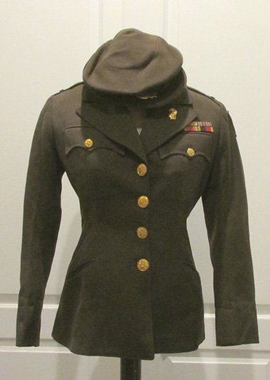US WWII Women's Army WAC Officer Coat and Hobby Hat, Identified — image 2