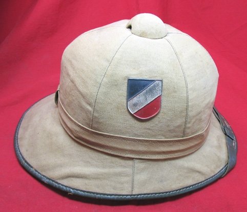 German WWII Heer 1941 Pattern Canvas Tropical Pith Helmet — image 3