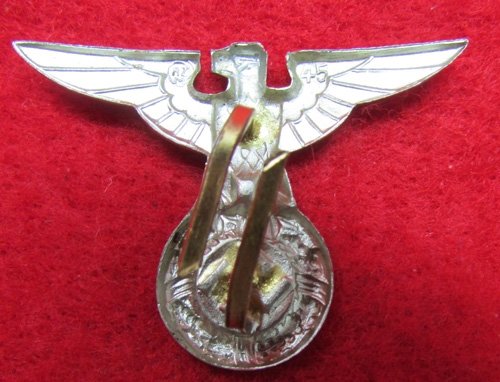 German WWII Early Political Nickel Finish Hat Eagle, SA/SS, RZM 45 — image 3