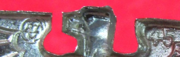 German WWII Early Political Nickel Finish Hat Eagle, SA/SS, RZM 45 — image 4