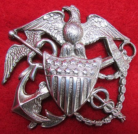 US WWII Public Health Services Hat Insignia, Sterling, Blackinton — image 2