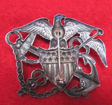 US WWII Public Health Services Hat Insignia, Sterling, Blackinton — image 3