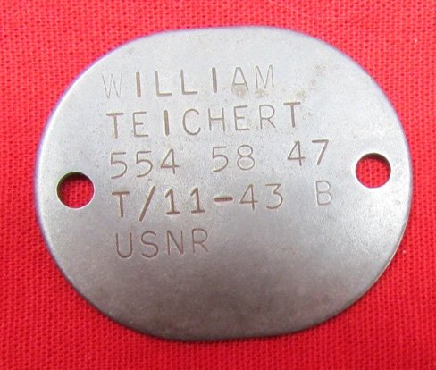 US WWII ID Dog Tag USNR 1943, Montana Sailor — image 2