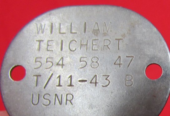 US WWII ID Dog Tag USNR 1943, Montana Sailor — image 3