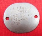 US WWII ID Dog Tag USNR 1943, Montana Sailor
