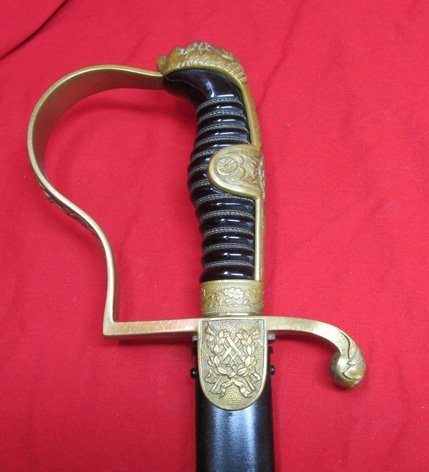 German Reichsheer Era Cavalry Officer Lionhead Sword, Horster Mfg — image 2