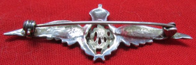 British WWII RAF Sweetheart Pilot's Badge, 925 Silver — image 3