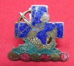 US Pre WWII Era Distinctive Unit Insignia,10th Coastal Artillery, Screwback