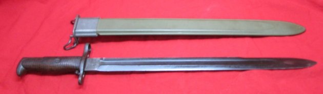 US WWI M1905 16 Inch Bayonet & WWII Scabbard, SA 1919 — image 6