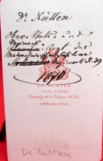 German Franco Prussian War Era CDV, Dr Nutten EK2, 39th Rgt — image 4