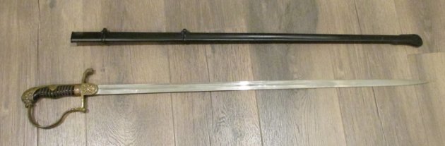 German Reichsheer Era, Artillery Officer Lionhead Sword, Alcoso Mfg — image 4