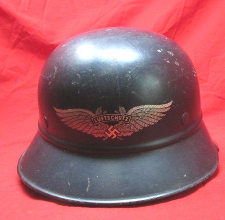German WWII Luftschutz Gladiator Helmet, Liner and Chinstrap — image 2