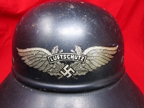 German WWII Luftschutz Gladiator Helmet, Liner and Chinstrap — image 3