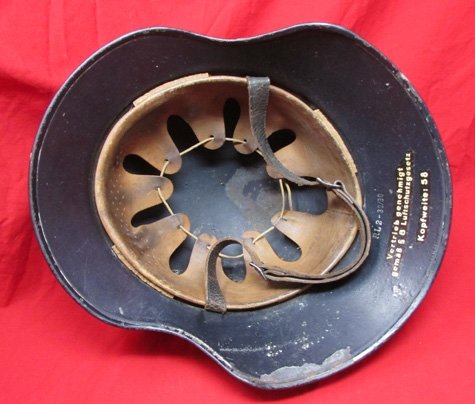 German WWII Luftschutz Gladiator Helmet, Liner and Chinstrap — image 4