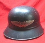German WWII Luftschutz Gladiator Helmet, Liner and Chinstrap