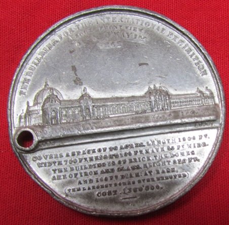 British Prince Albert 1862 Expo Medal, Zinc — image 3