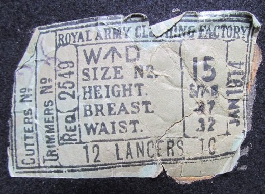 British WWI 12th Lancer Enlisted Coat, Trousers, Belt & Helmet — image 10