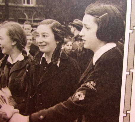 German WWII Hitler postcard with BDM Girls stamped reverse — image 3