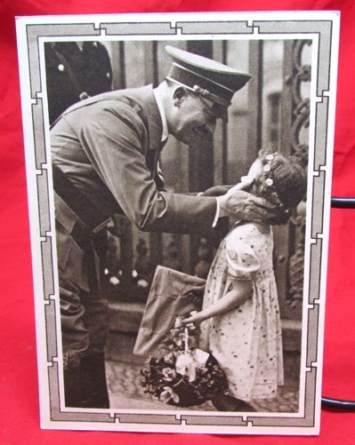 German WWII Postcasrd, Hitler with Young Girl — image 2