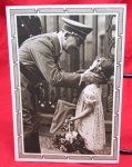 German WWII Postcasrd, Hitler with Young Girl
