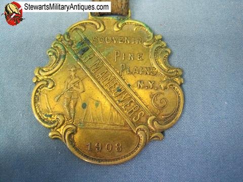  USPre WWI1908 War Maneuvers Watch Fob, Pine Plains NY — image 3
