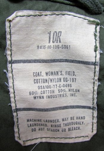  US Vietnam War Era Woman's Field Coat, Size 10R, M1943 — image 5